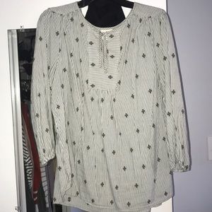 St. John’s Bay Grey and White Blouse